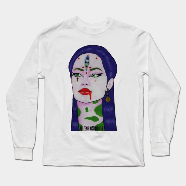 Angelina Long Sleeve T-Shirt by Zenpaistudios